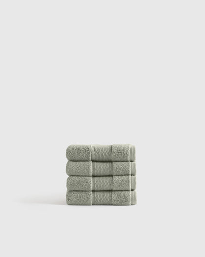 Classic Organic Turkish Cotton Washcloth (Set of 4) - One Size / White