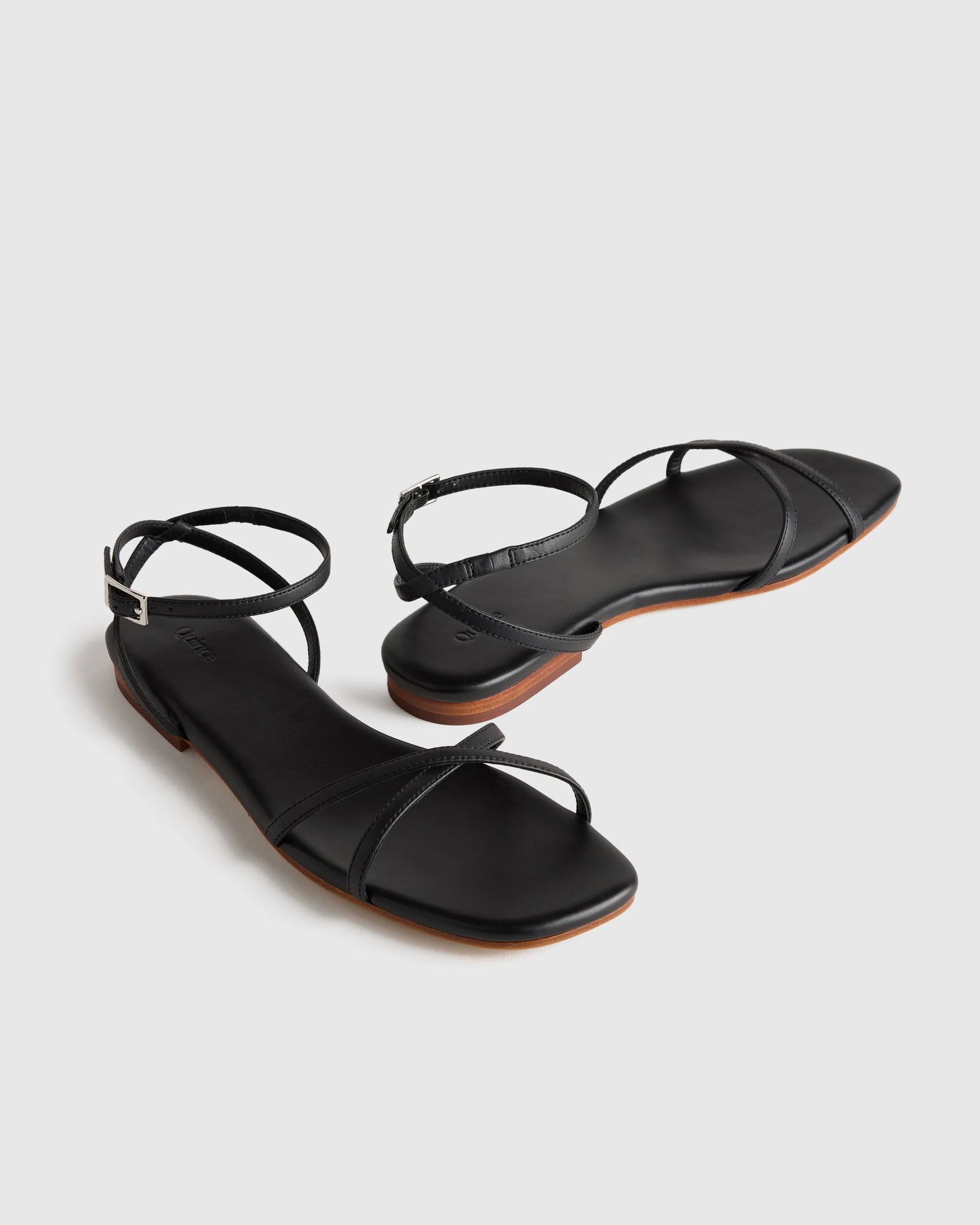 Italian Leather Ankle Strap Sandal - 5 / Cognac