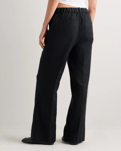 European Stretch Linen Trouser - 0 / Black