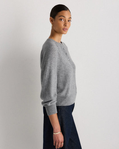 Mongolian Cashmere Dolman Sleeve Henley Sweater - XS / Oatmeal