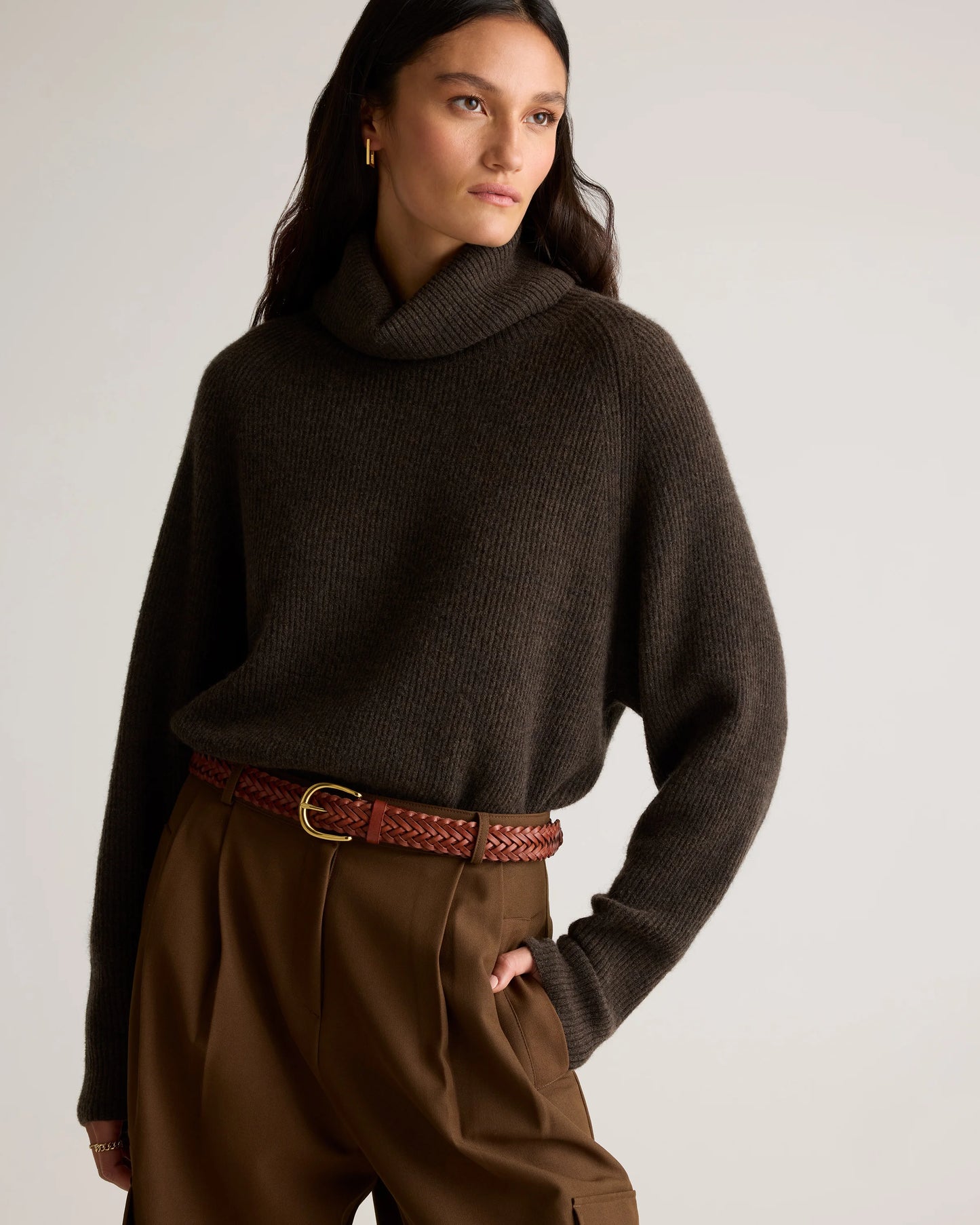 Josie European Leather Braided Belt - XS / Saddle