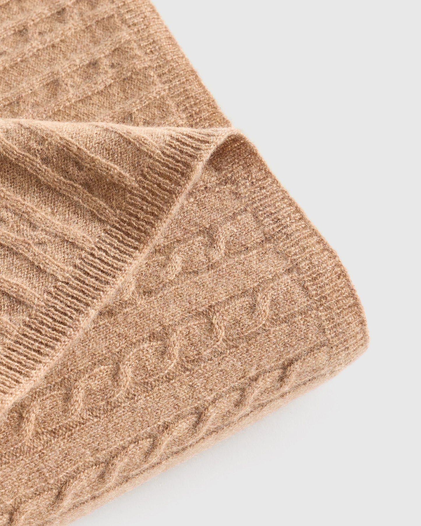 Mongolian Cashmere Cable Knit Baby Blanket - One Size / Teak