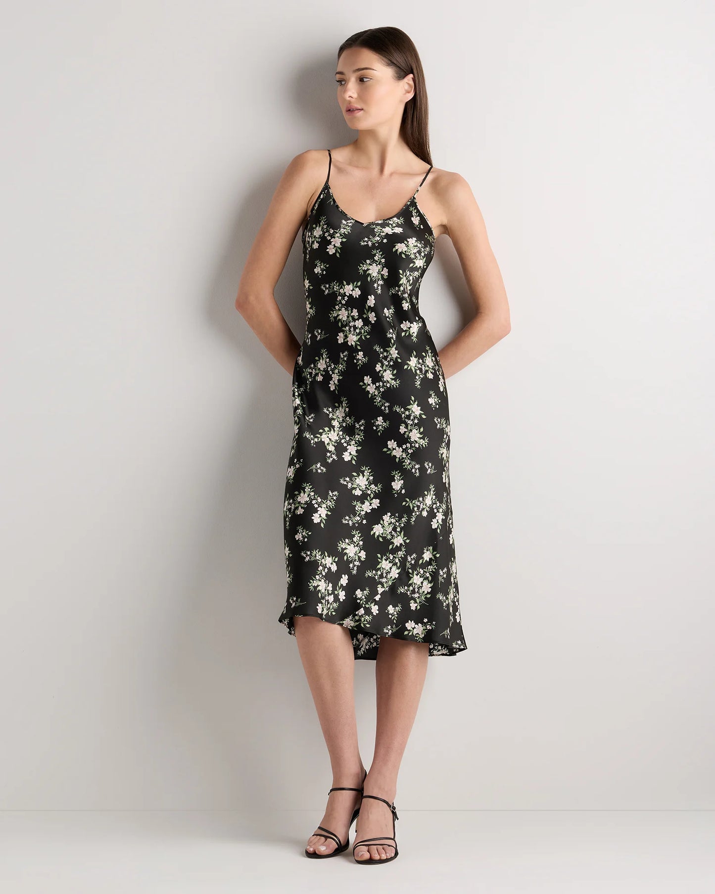 100% Washable Silk Slip Dress - XS / Black
