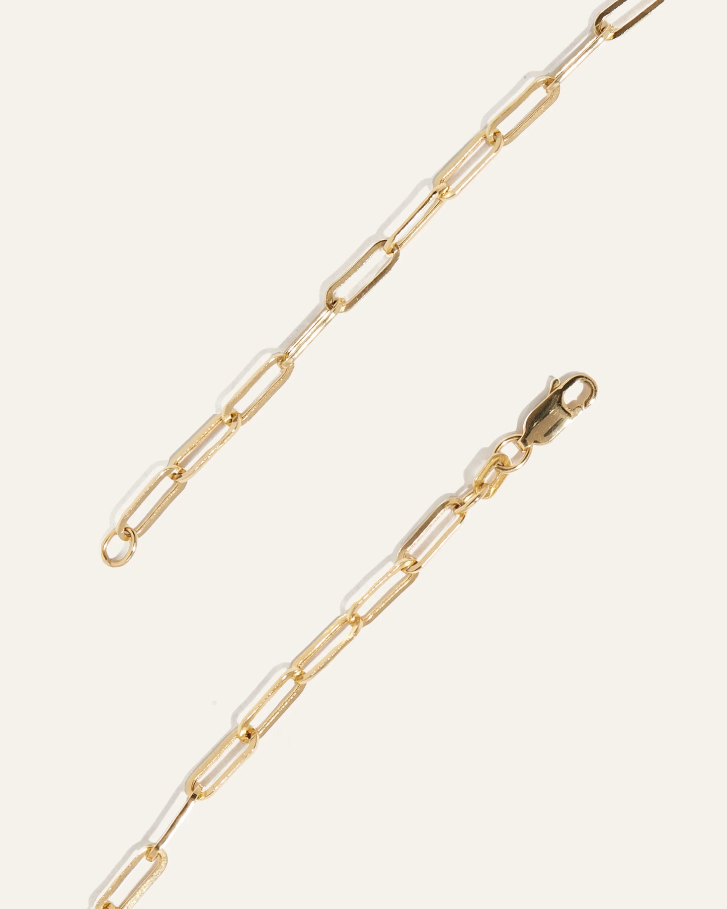 14K Gold Paperclip Chain Necklace - 3.2mm - 16" / Yellow Gold