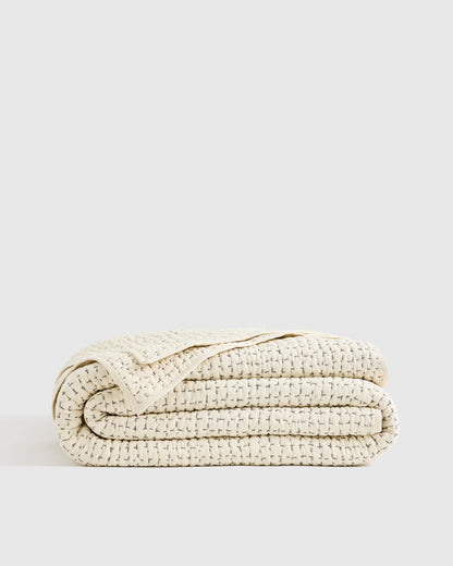 Organic Cotton Hand Stitched Quilt - Twin / Stone