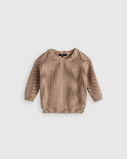 100% Organic Cotton Fisherman Tunic Sweater - 3-6M / Navy