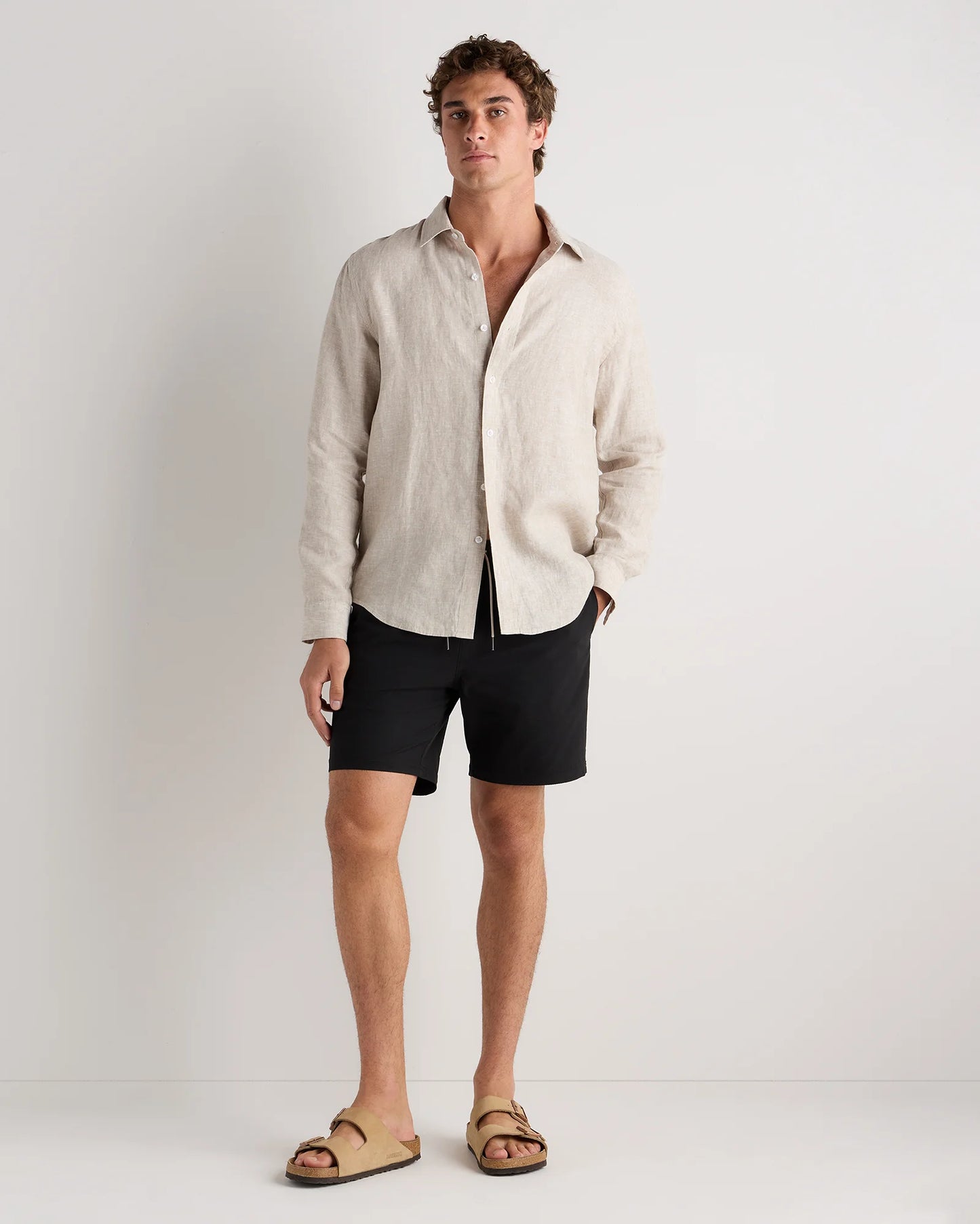 Seersucker Swim Trunks - 7" - S / Navy Seersucker