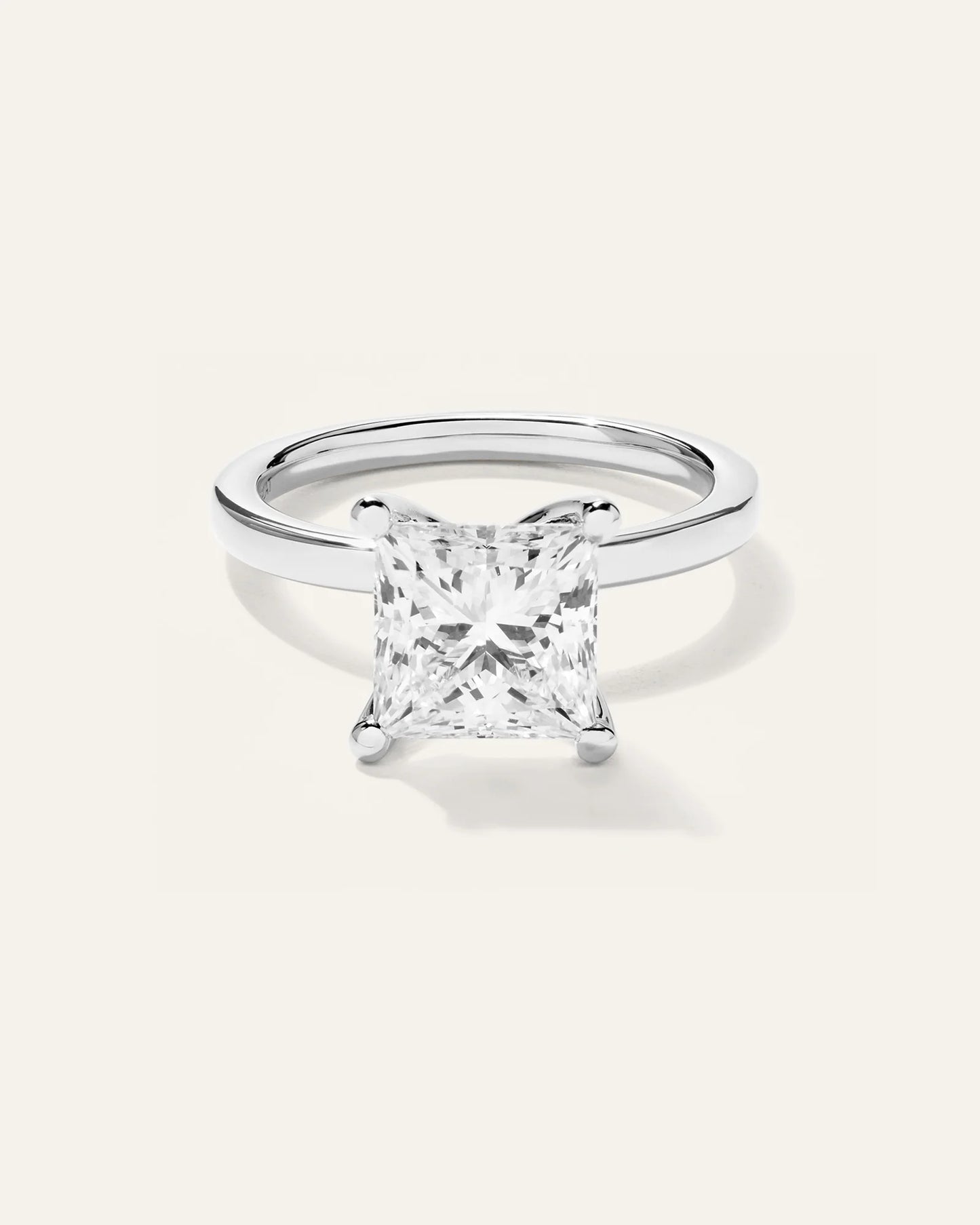 Lab Grown Diamond Princess Comfort Fit Engagement Ring - 3ct - 4 / Yellow Gold