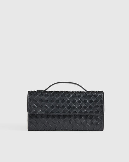 Eloise Handwoven Clutch - One Size / Black
