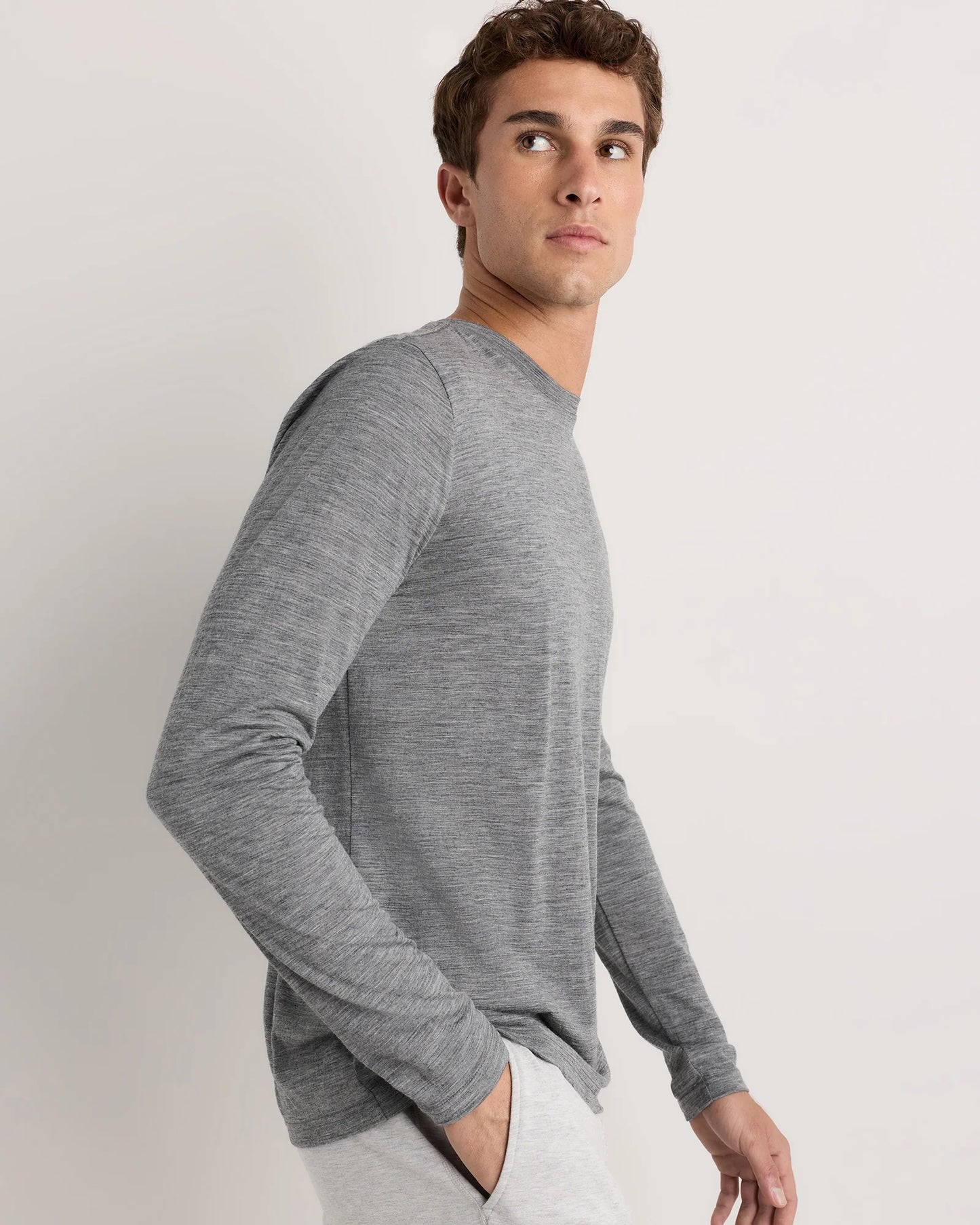 100% Merino Wool All-Season Long Sleeve Base Layer Tee - XS / Off-White