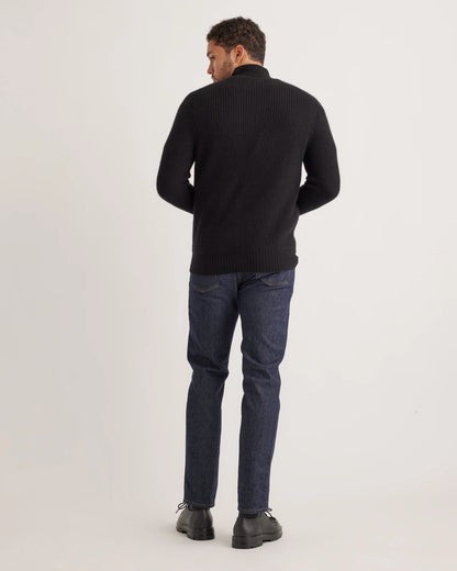 Mongolian Cashmere Fisherman Full Zip Sweater - S / Teak