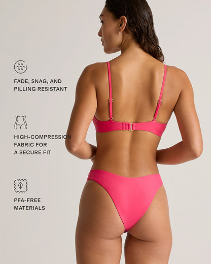 Italian High-Leg Bikini Bottom - XS / Mocha Midi Dot