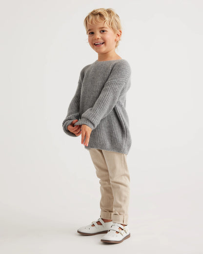 Washable Cashmere Fisherman Tunic Sweater - 2T / Ivory