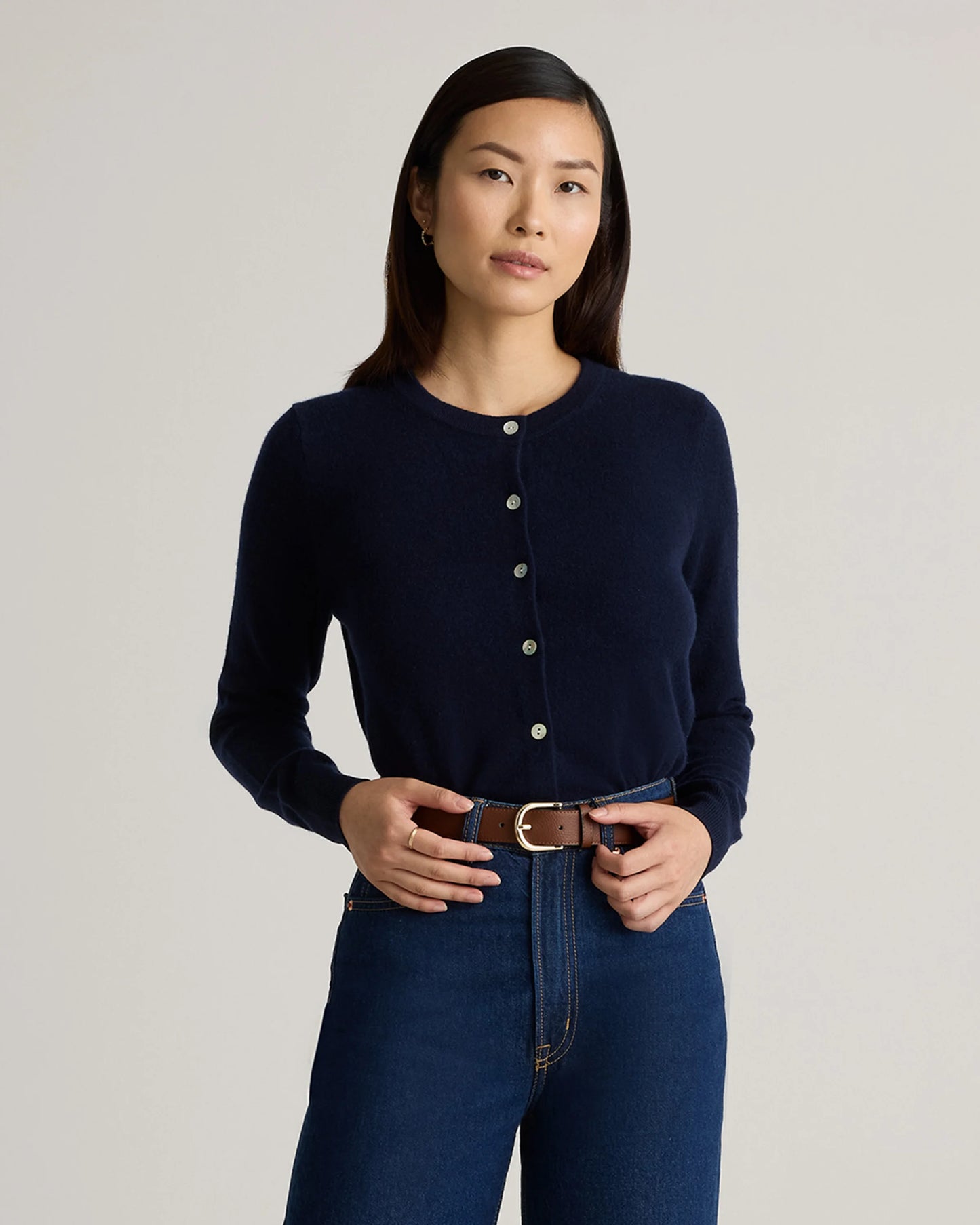 Mongolian Cashmere Cardigan Sweater - XS / Black