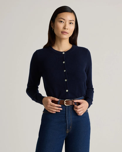 Mongolian Cashmere Cardigan Sweater - XS / Black