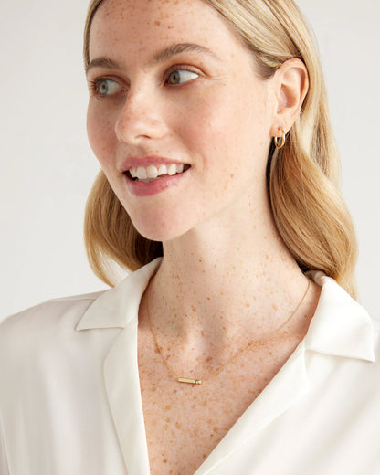 White Sapphire Bar Necklace - One Size / Gold Vermeil