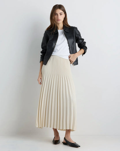 Pleated Matte Midi Skirt - XS / Coffee Bean Brown