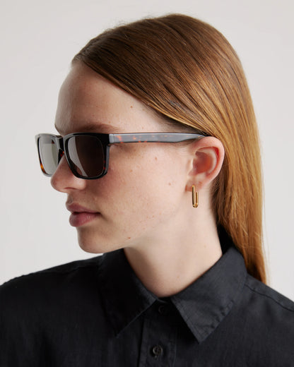 River Polarized Acetate Sunglasses - One Size / Tortoise with Green lens