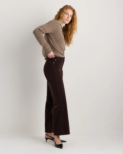 Organic Stretch Corduroy Wide Leg Pants - 0 / Black