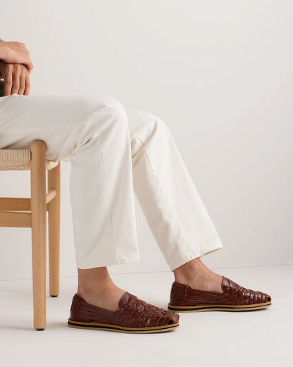 Handcrafted Leather Huarache Sandal - 7 / Brandy