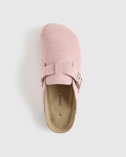 Water Repellent Suede Clog Mule - 5 / Dune