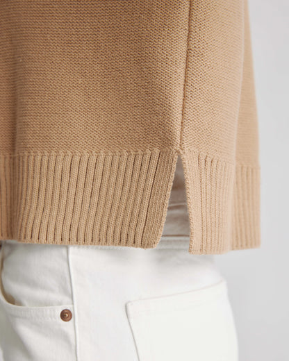 100% Organic Cotton Cropped Cardigan - XS / Heather Brown