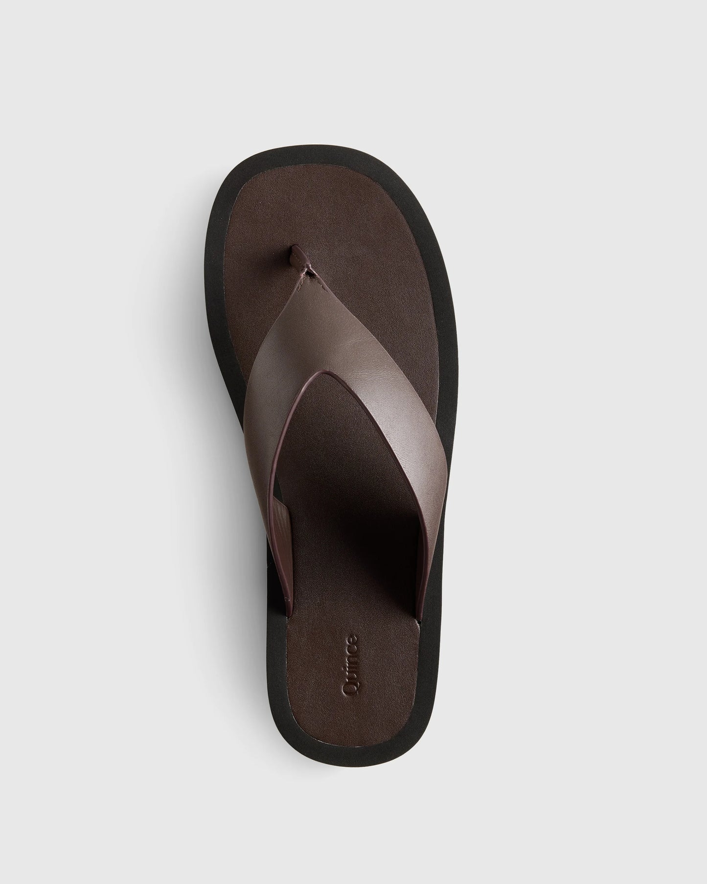 Italian Leather Thong Platform Sandal - 5 / Cognac