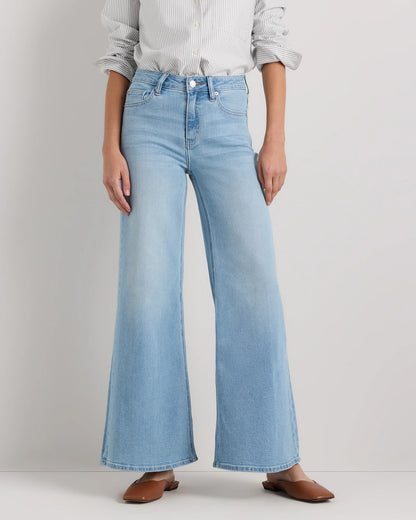 Bella Stretch Palazzo Jeans - 24 / Frosted Blue