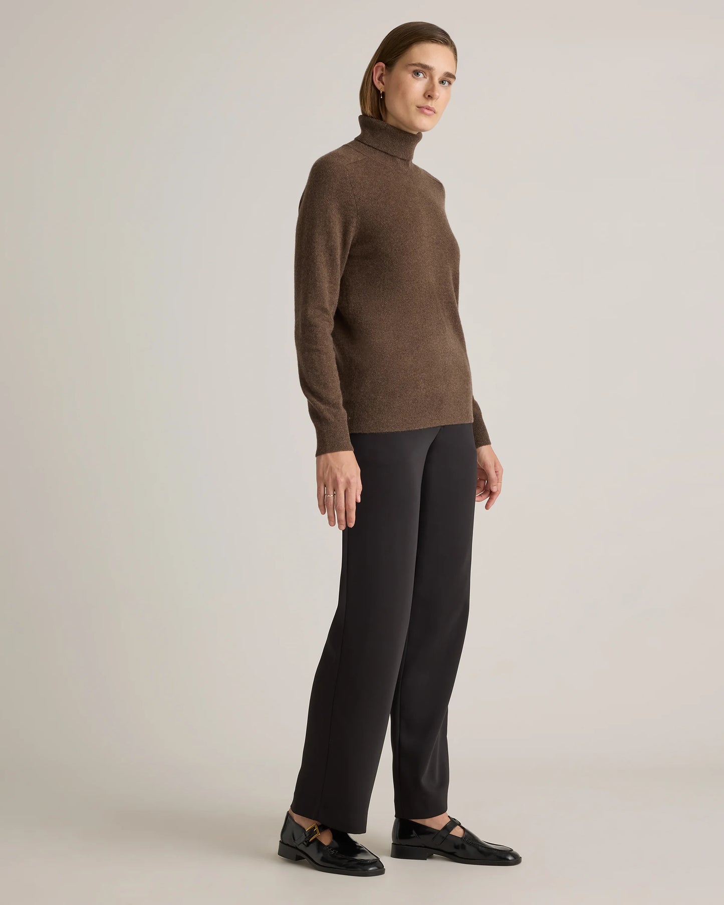 Mongolian Cashmere Turtleneck Sweater - XS / Heather Grey