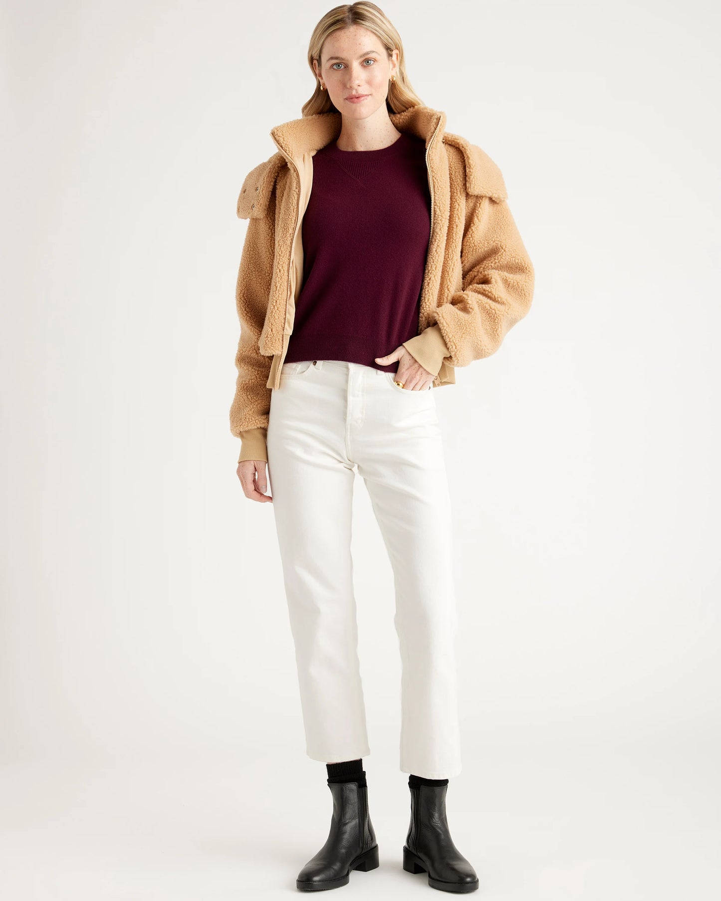 Hooded Sherpa Jacket - XS / Black