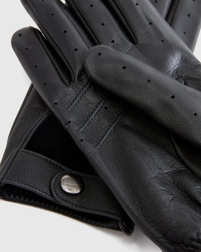 Italian Leather Driving Gloves - XS / Black