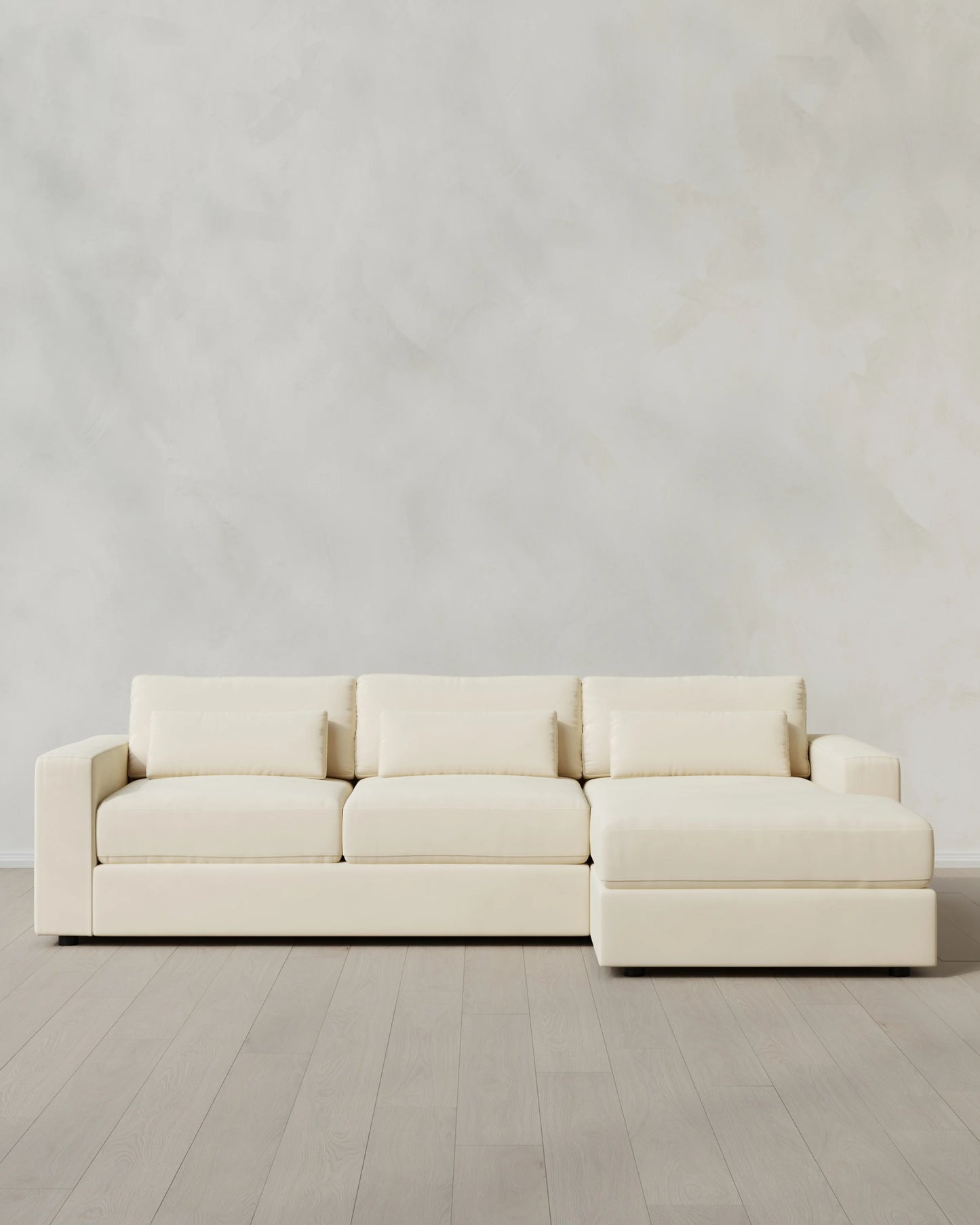 Ashford Deep Seat Chaise Sectional in Performance Velvet - 119" Right Arm / Rust