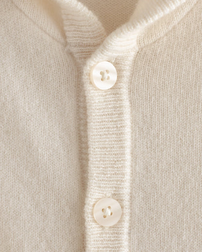 Washable Cashmere Hooded Cardigan - 0-3M / Oatmeal