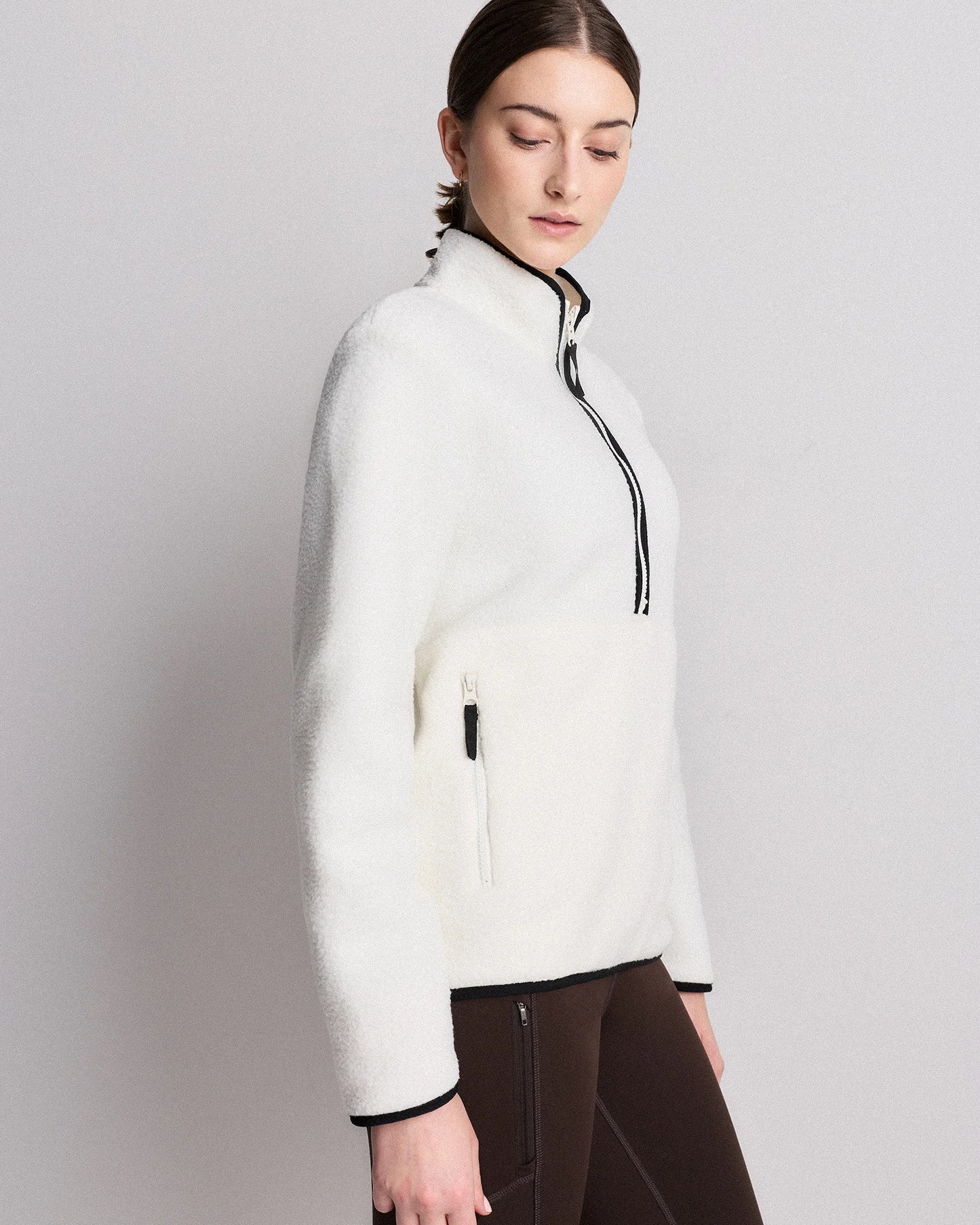 Sherpa Half-Zip Jacket - XS / Deep Navy/Spa Blue