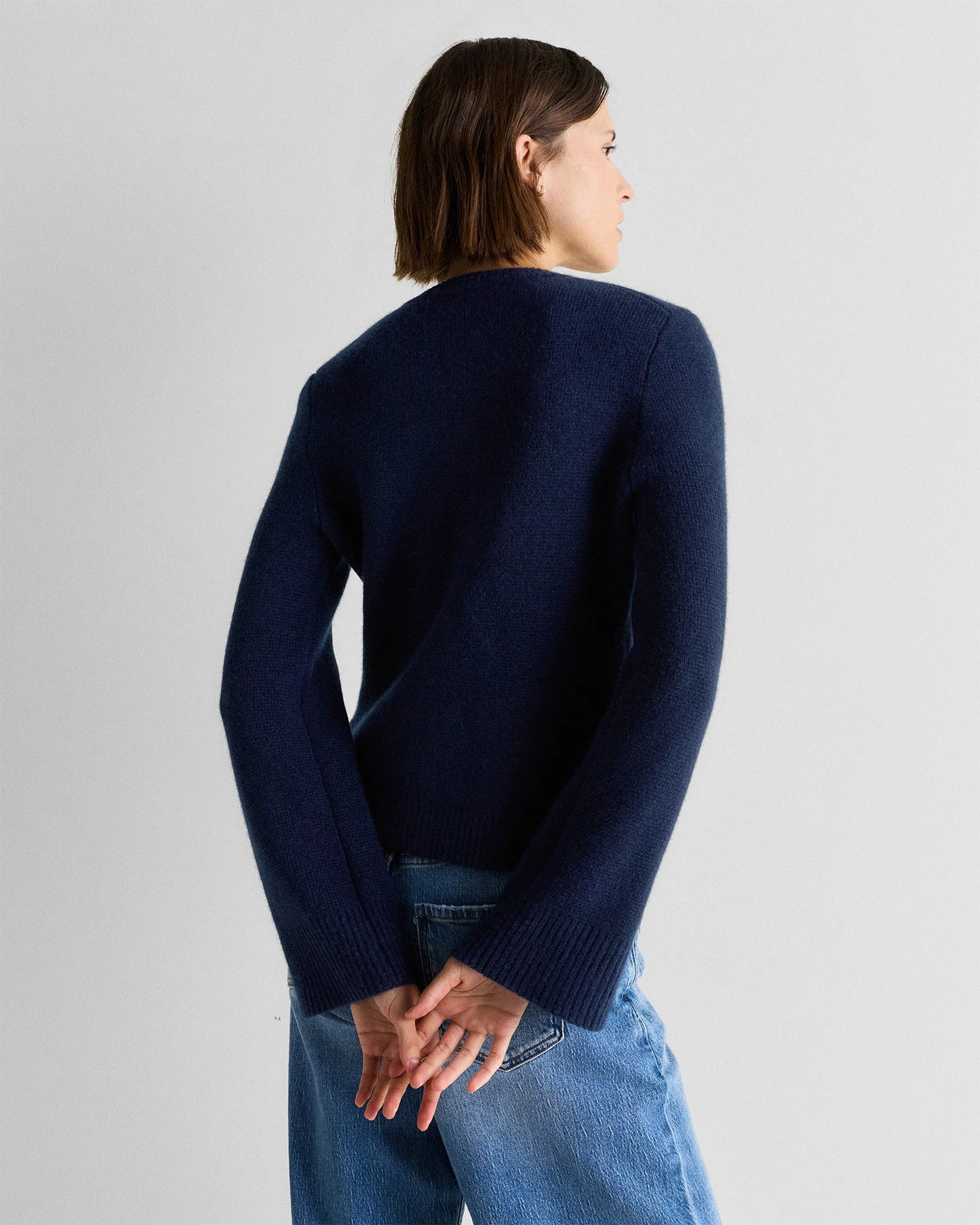 Mongolian Cashmere Structured Cardigan - XS / Oatmeal