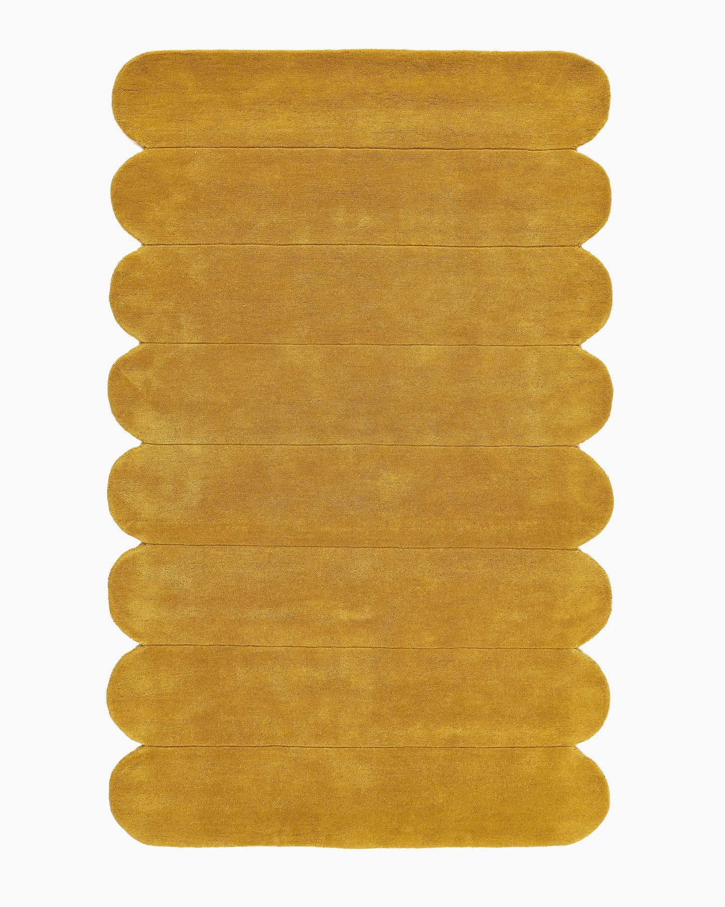 Scalloped Border Hand-Tufted Rug - 5' x 8' / Mustard