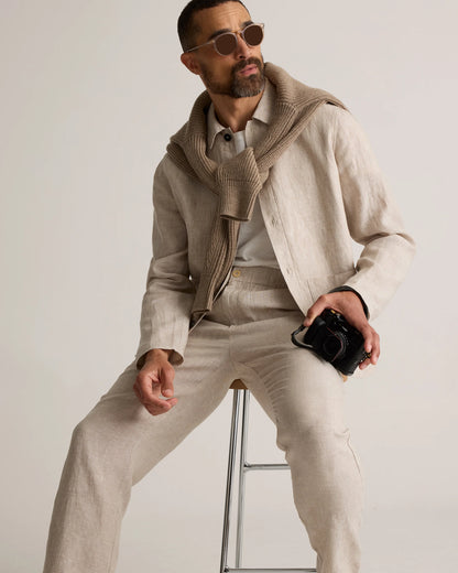 100% European Linen Pants - S / Bayberry Olive