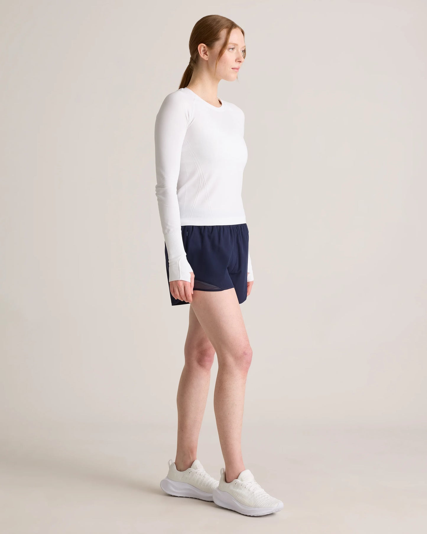 Seamless Waist-Length Long Sleeve Top - XS / Deep Navy