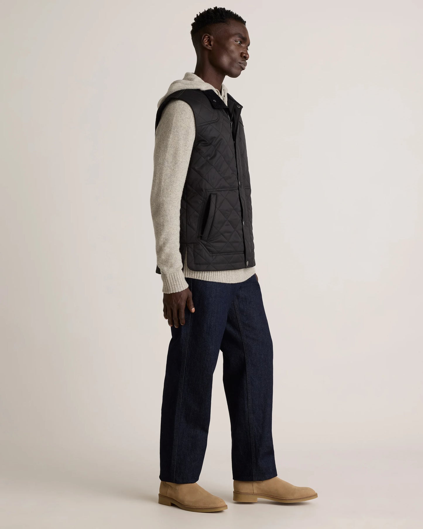Featherless Quilted Vest - S / Black
