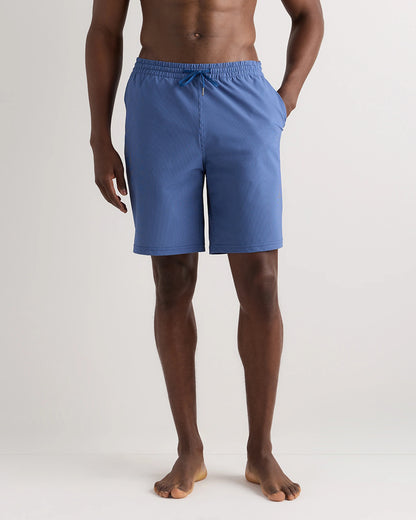 Italian Swim Trunks - 9" - S / Navy Palms