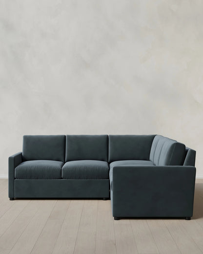 Brennan L Sectional in Performance Velvet - 99x99 / Taupe