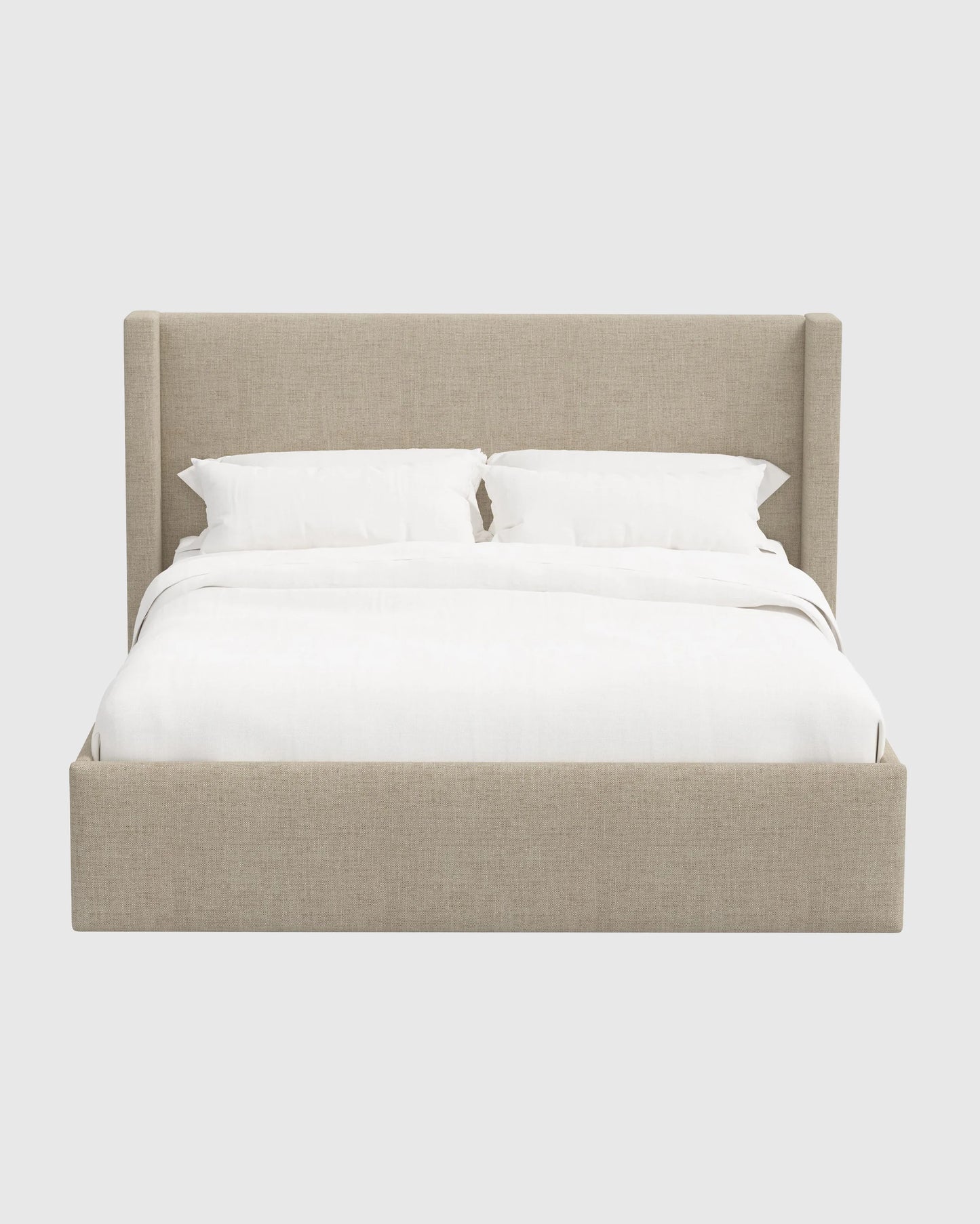 100% Linen Wingback Bed - Full / Canvas