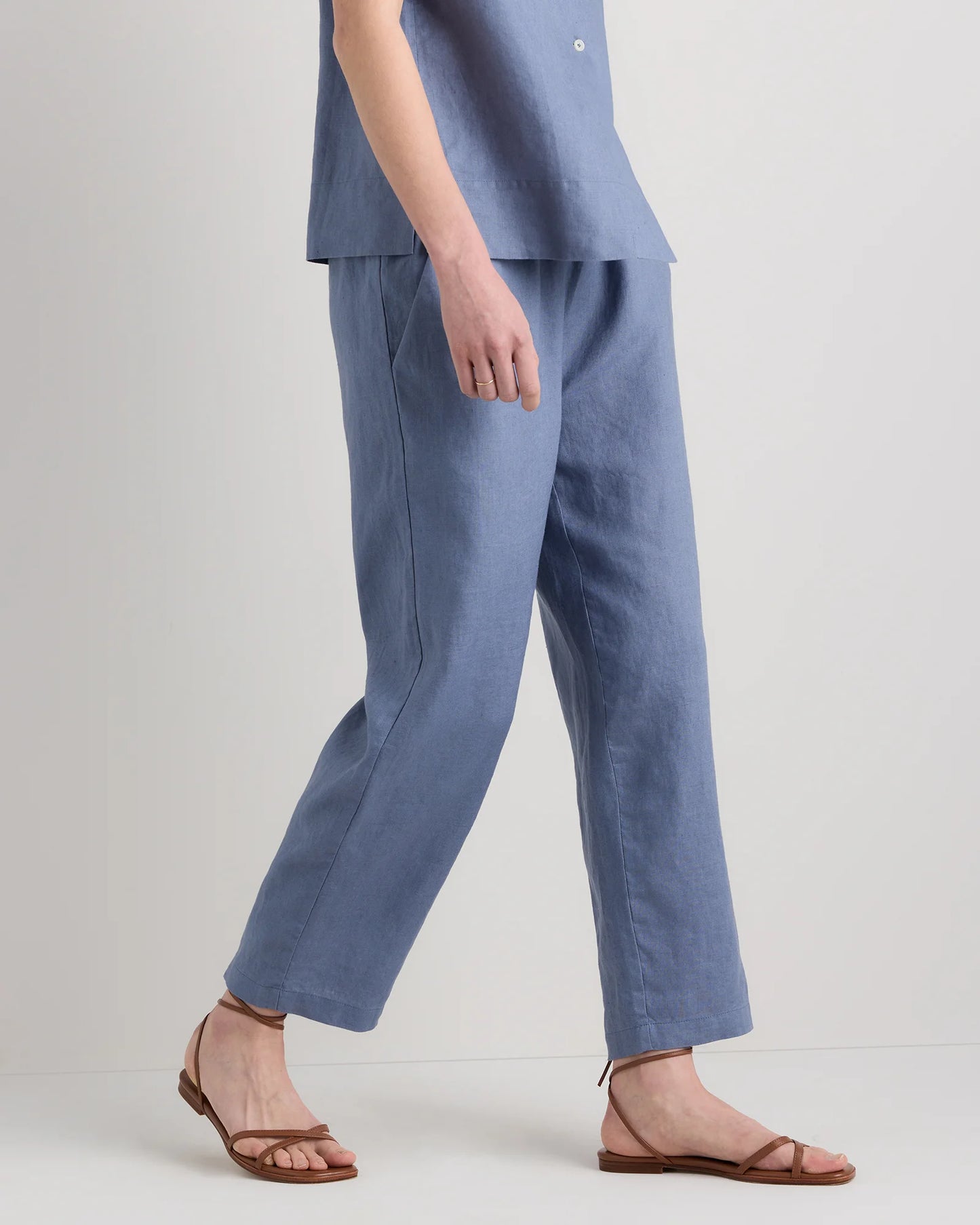 100% European Linen Pants - XS / White