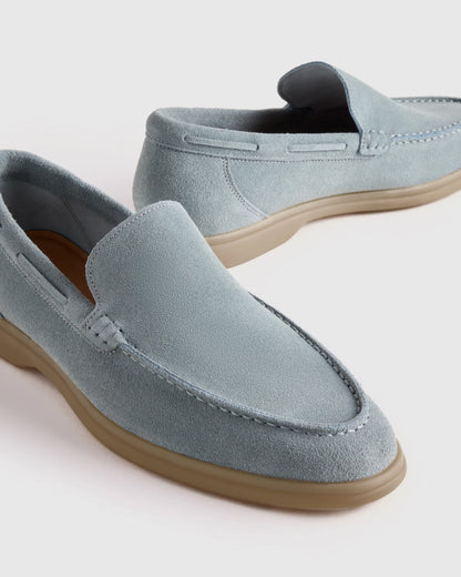 Soft Suede Mariner Loafer - 7 / Smoke