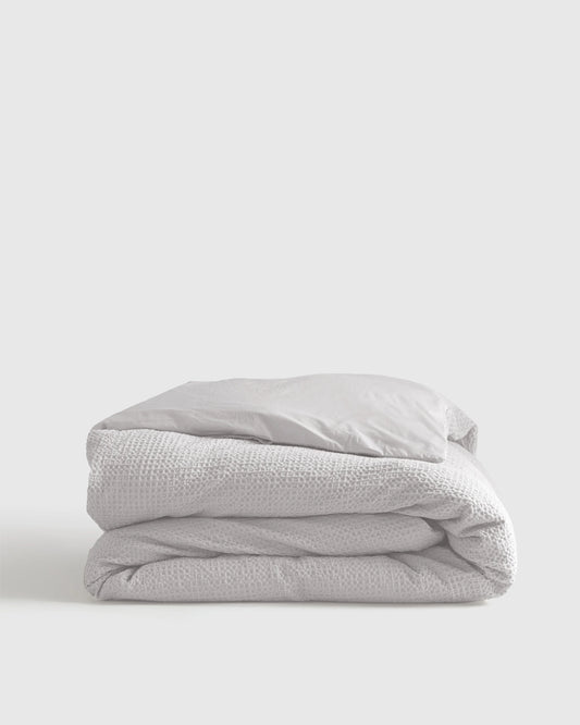 Organic Luxe Honeycomb Duvet Cover - Twin / Mineral