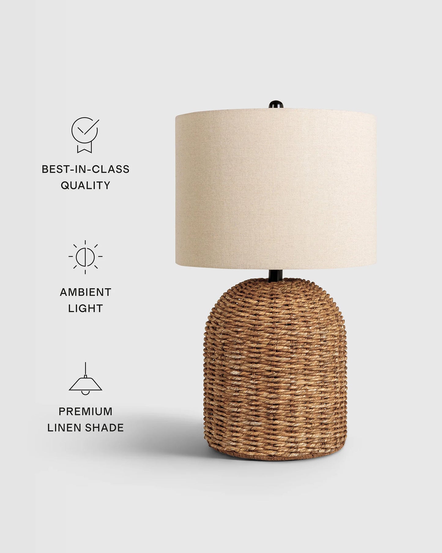 Arched Seagrass Table Lamp - One Size / Brown
