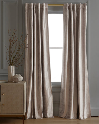 Luster Velvet True Blackout Curtain - Single Panel - 48x84 / Champagne