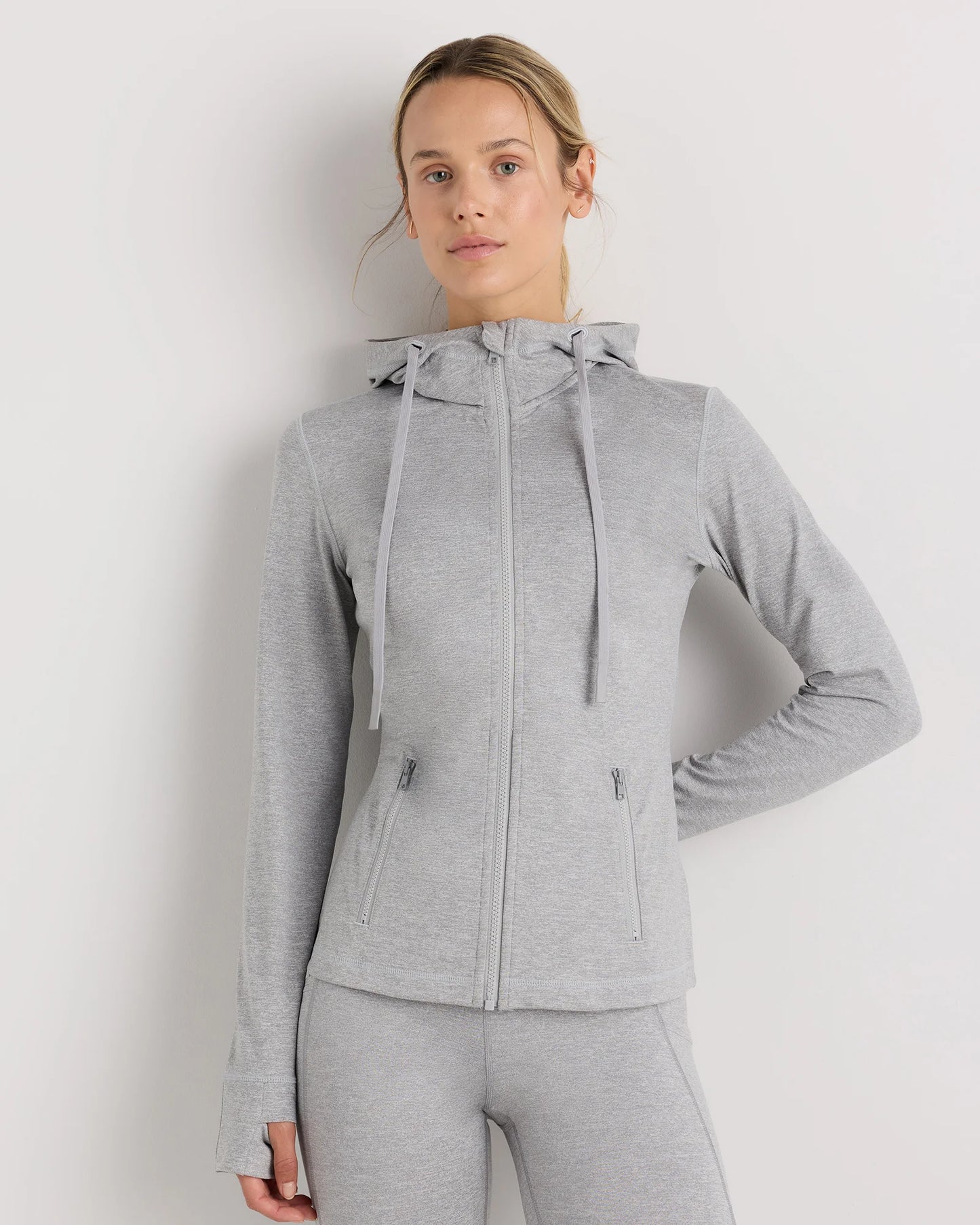 Ultra-Soft Slim Fit Hooded Jacket - XS / Heather Black