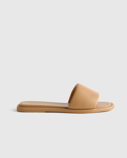 Italian Leather Slide Sandal - 5 / Bone