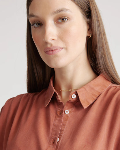 Vintage Wash Tencel Camp Shirt - XS / Taupe Brown